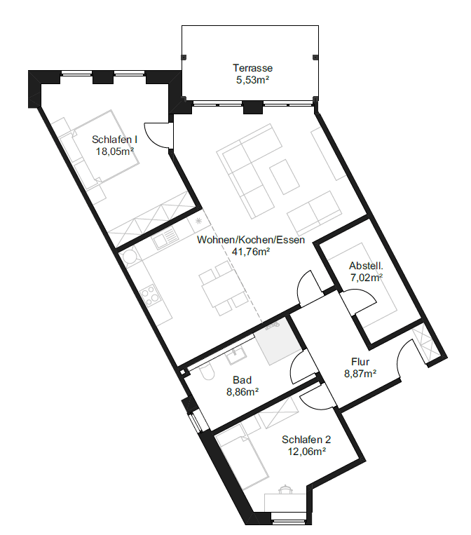 Grundriss – Wohneinheit 02