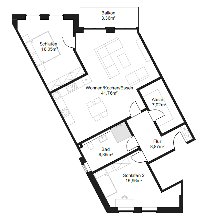 Grundriss – Wohneinheit 04