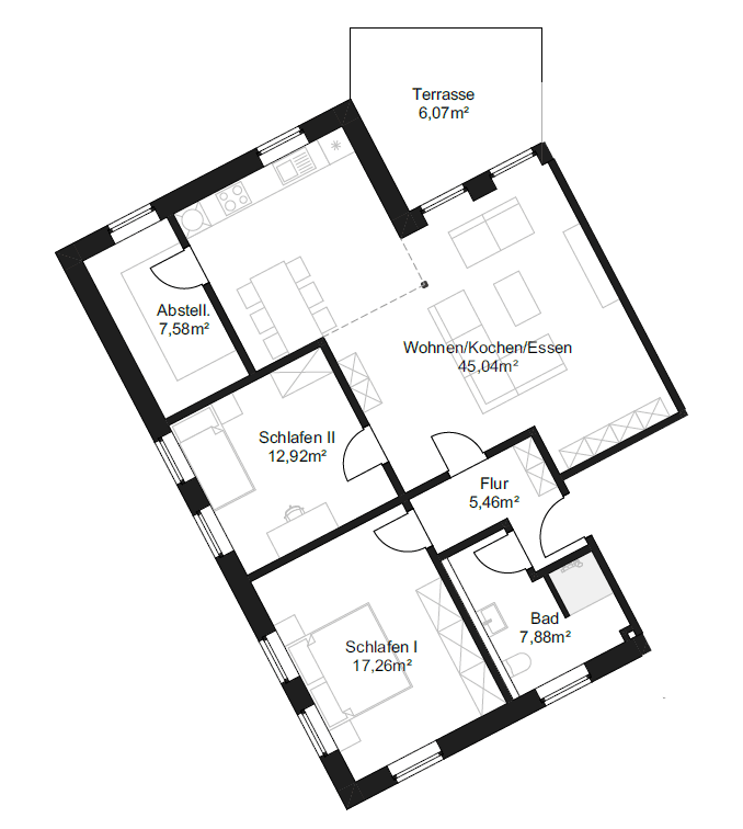 Grundriss – Wohneinheit 06